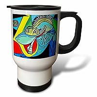 3dRose Cool funny Cute Artsy Colorful Loch Ness Monster Picasso Style... - Travel Mugs (tm-371896-1)