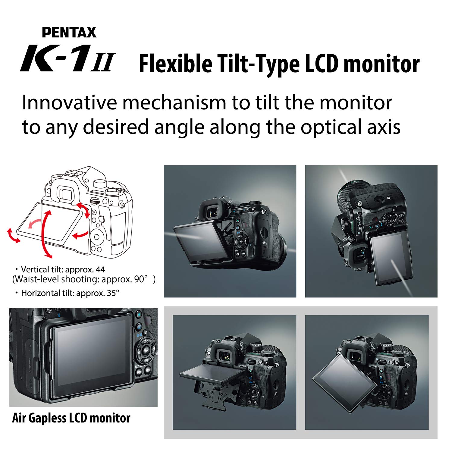 Pentax K-1 Mark II Full Frame 36MP Weather Resistant DSLR with 3.2