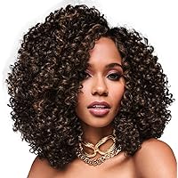 Kim Kimble Makayla Coiled Curls Mid-Length Bob Wig With Soft Layering Throughout, Average Cap, MC8 29SS Chocolate Toffee