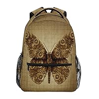 ALAZA Steam Punk Butterfly and Steampunk Grunge Travel Laptop Backpack Durable College School Backpack