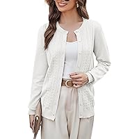 GRACE KARIN Women's Classic Long Sleeve Knit Cardigan Sweaters Casual Open Front Button Down Cardigan S-3XL