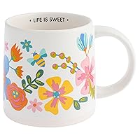 Karma, 14 oz Shelly Mug - Cute Coffee and Tea Mug - Ceramic Coffee Mugs for Women and Men, Life Is Sweet