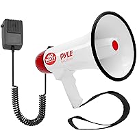 Pyle Megaphone Speaker PA Bullhorn - Built-in Siren Rechargeable Battery, Auxiliary Jack 40Watts & 1000 Yard Range - Record Function Ideal for Cheerleading Fans, Coaches or for Safety Drills - PMP48IR