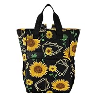 Sunflower Diaper Bag Backpack for Dad Mom Large Capacity Baby Changing Totes with Three Pockets Multifunction Baby Essentials for Playing Shopping