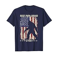 Funny Papa Squatch American Flag Bigfoot Dad Father Day Gift T-Shirt