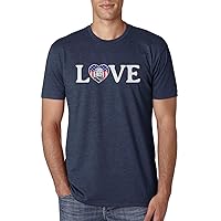 Threadrock Men's Love Trump American Flag Heart (Horizontal Love) Premium T-Shirt - Large, Premium Navy