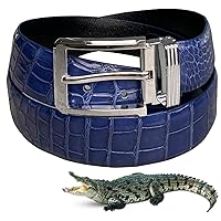 Mens Alligator Leather Belt Handmade Crocodile Hornback Adjustable Belt 1.5'' Pin Automatic Buckle