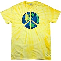 Peace Sign T-Shirt Blue Earth Spider Tie Dye Tee