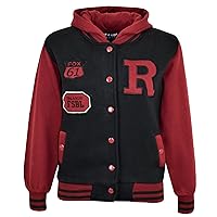 Baseball Hooded R Fashion FOX Jacket Varsity Style Coat Long Sleeves Casual Fashion For Girls Boys Age 2-13 Years