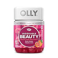 Undeniable Beauty Gummy, For Hair, Skin, Nails, Biotin, Vitamin C, Keratin, Chewable Supplement, Grapefruit, 30 Day Supply - 60 Count