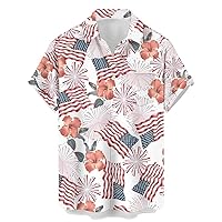 Mens Button Down Short Sleeve Shirt Shirt Collar Abstract Printed Shirts Casual Beach Tops