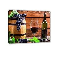 kitchen Canvas Wall Art Prints-Kitchen Pictures Print On Canvas-Dining Room Wall Art Canvas Painting-grape wine Posters & Prints-Food The Picture for Home Decor 40x50cm16 x20 Framed