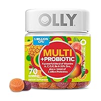 Olly Multi + Probiotic Adult Multivitamin Gummy, 1 Billion CFUs, Digestive and Immune Support Chewable Supplement, 35 Day Supply (70 Gummies), Tropical Twist