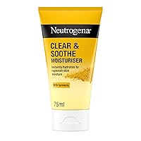 Neutrogena Clear and Soothe Moisturizer with Turmeric, Hydrates Skin, Oil Free, 2.5 Ounce (Pack of 3)