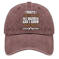 That's What I Do I Grind and I Know Things Sun Hat Women’s Hat Pigment Black Trucker Hats Women Gifts for Her