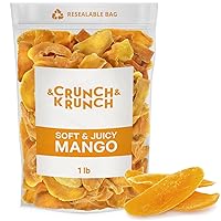 Dried Mango Slices - Delicious Soft & Juicy Mango, 16 Oz - Healthy Snack Bulk Pack, Delicious Texture, Chewy Ripened Mangos Dried Fruits with Natural Tangy Sweetness of Fresh Mangoes.