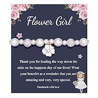 Flower Girl Bracelet Rhinestone Pearl Flower Charm Bracelet Wedding jewelry Gifts for Flower Girl