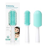 Frida Baby Thick or Curly Hair Detangler Brush for Kids, Toddler Hairbrush Detangles Knots Without Tears or Breakage, Comb Teeth and Bristle Design, White/Blue ,1 Count