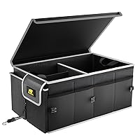 Car Trunk Organizer - Cationic Oxford Trunk Organizer with Lid for SUV, Truck, and Van - Foldable and Skin-Friendly Material - Adjustable Straps and Non-Slip Bottom