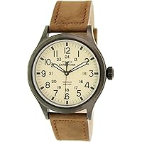 Timex Men's Expedition T49963 Brown Leather Analog Quartz Dress Watch