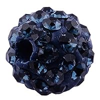RUBYCA Pave Czech Crystal Disco Ball Clay Beads fit Shamballa Jewelry (50pcs, 10mm, Montana Blue)