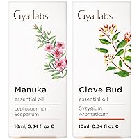 Manuka Essential Oil for Nail & Clove Oil for Tooth Aches Set - 100% Pure Therapeutic Grade Essential Oils Set - 2x10ml - Gya Labs