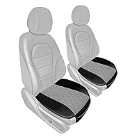 Faux Leather Front Set Car Seat Cushion Pads with Front Pocket – Universal Fit for Cars Trucks & SUVs (Gray)