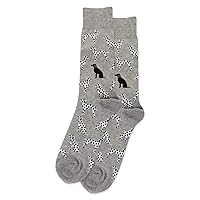 Hot Sox Dalmatians Socks, Grey Heather, 1 Pair, Men Shoe 6-12.5