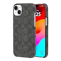 Coach Signature Canvas Slim Wrap iPhone 15 Plus Case, Compatible with Wireless Charging - Signature Charcoal