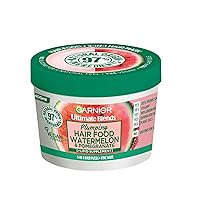 Garnier Hair Food 3-In-1 Fine Hair Treatment Mask, 4x More Plumped Hair, For Fine Hair, No Silicones, Vegan Formula, Watermelon, Ultimate Blends, 400ml (Packaging may vary)