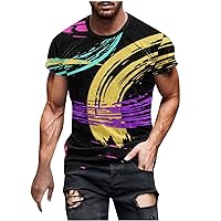 Shirts for Men Colorful Graphic Tees Fashion 3D Printed Shirt Short Sleeve Novelty Tops Casual Summer T-Shirts