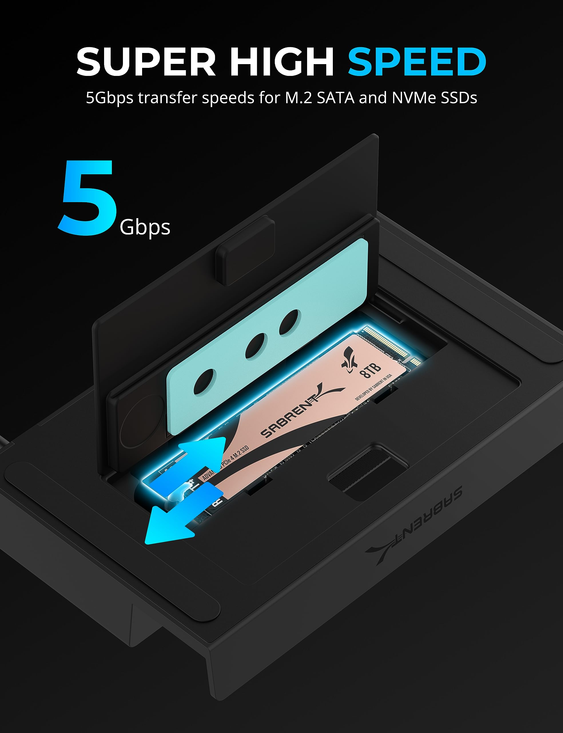 SABRENT Docking Station Compatible with Steam Deck, 7-in-1 Steam Deck Dock with M.2 SSD Slot, HDMI 2.0 4K@60Hz, Gigabit Ethernet, Dual USB-A 3.2 and Single USB 2.0 Ports with 90W USB-C Charging Port