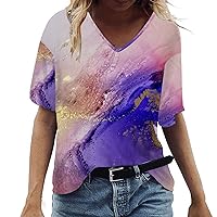 Plus Size Tops for Women Summer Short Sleeve Shirts Tshirts Tees Tie Dye Shirt Casual Loose Fit Crewneck Tops