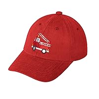 Kids Cute Fire Truck Embroidered Baseball Caps Boys Girls Adjustable Hat Washed Baseball Hats for Outdoors