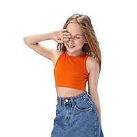 SOLY HUX Girl's Summer Sleeveless Round Neck Casual Baisc Crop Tank Tops