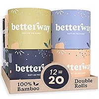 Bamboo Toilet Paper 3 Ply - Sustainable Toilet Tissue - 12 Double Rolls & 360 Sheets Per Roll - Septic Safe - Organic, Plastic Free - FSC Certified