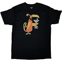Poster Pop Shag Orange Martini Bird Licensed T-Shirt Black
