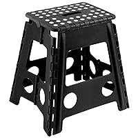 Titiroba 22AA003 Folding Step Stool, Height 15.4 inches (39 cm), Step Stool, Stepladder, Car Wash, Fishing, Indoor, Outdoor, Load Capacity 220.5 lbs (100 kg), Non-Slip, Folding Chair, Black