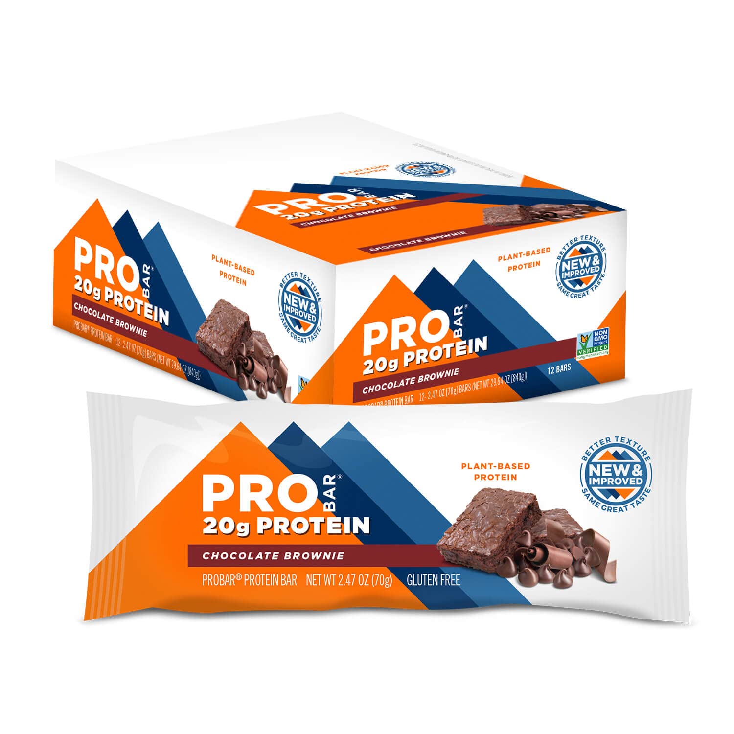 PROBAR - PROTEIN Bar, Chocolate Brownie, Non-GMO, Gluten-Free, Healthy, Plant-Based Whole Food Ingredients, Natural Energy (12 Count)
