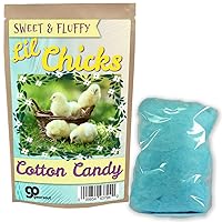 Lil Chicks Cotton Candy - Baby chickens in a basket design - Novelty candy gift for kids - Gluten-free candy, blue, 1 ounce