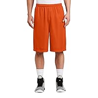 SPORT-TEK Extra Long PosiCharge Classic Mesh Short. ST511 Deep Orange