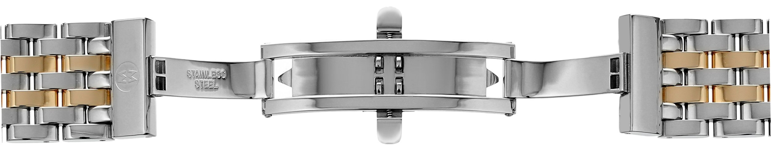 Michele Womens 18mm Deco Two-Tone 7-Link Bracelet Silver/Gold