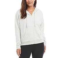 Danskin Womens Zip Front Hoodie With Ruched Back