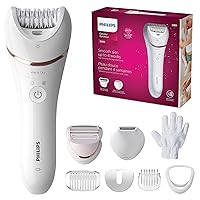 Beauty Epilator Series 8000, Wet & Dry, 3 in 1 Shaver and Trimmer for Women with 8 Accessories, BRE720/14
