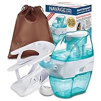 Essentials Bundle - Navage Nasal Irrigation System - Saline Nasal Rinse Kit with 1 Navage Nose Cleaner, 30 SaltPods, Countertop Caddy and Burgundy Travel Bag