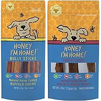 Honey Coated Buffalo Bully and Udder Sticks Dog Chews & Treats Variety Pack