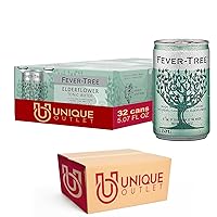 Fever Tree 32-Pack of Elderflower Tonic Water 5.07 fl oz Aluminum Can + 1 Sphere Ball Ice Tray Mold by Unique Outlet Brand
