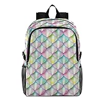 ALAZA Bright Fantasy Scale Mermaid Skin Rainbow Dragon Scales Packable Backpack Travel Hiking Daypack