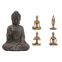 Zen Buddah Statutes & Yoga Meditation Statue Bundle