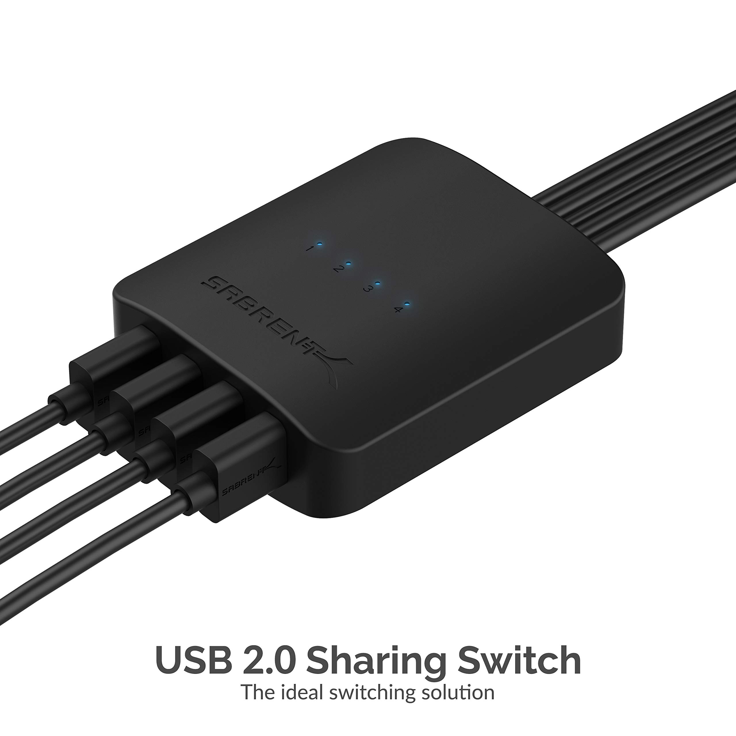 SABRENT USB 2.0 Sharing Switch up to 4 Computers and Peripherals LED Device Indicators (USB-USS4)
